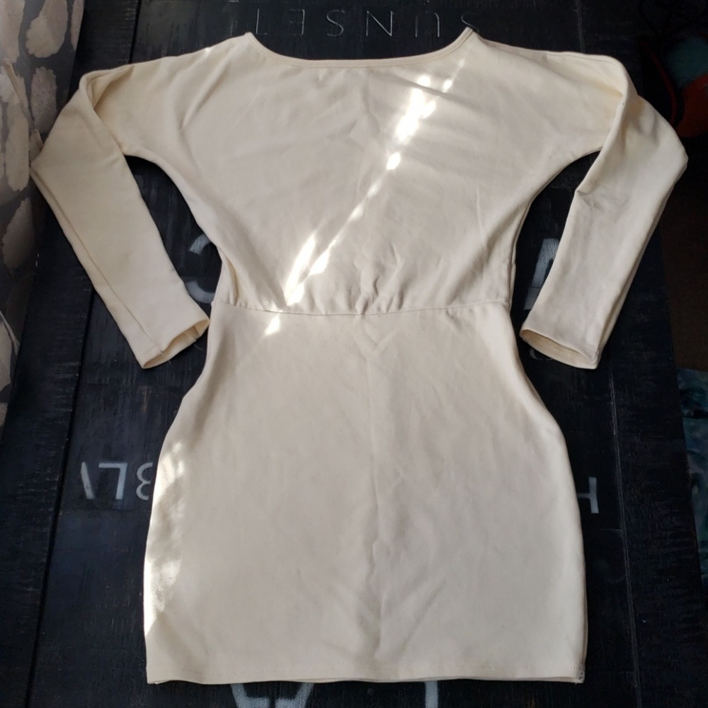 Long sleeve cream dress